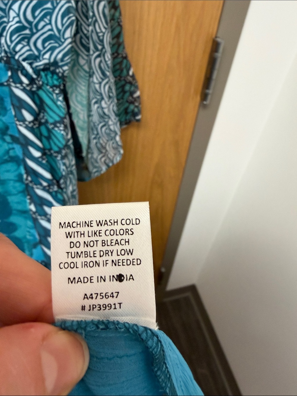 Blue Teal Mixed Patterned V-Neck Resortwear Maxi Dress with Sequin Details - Picture 4 of 12